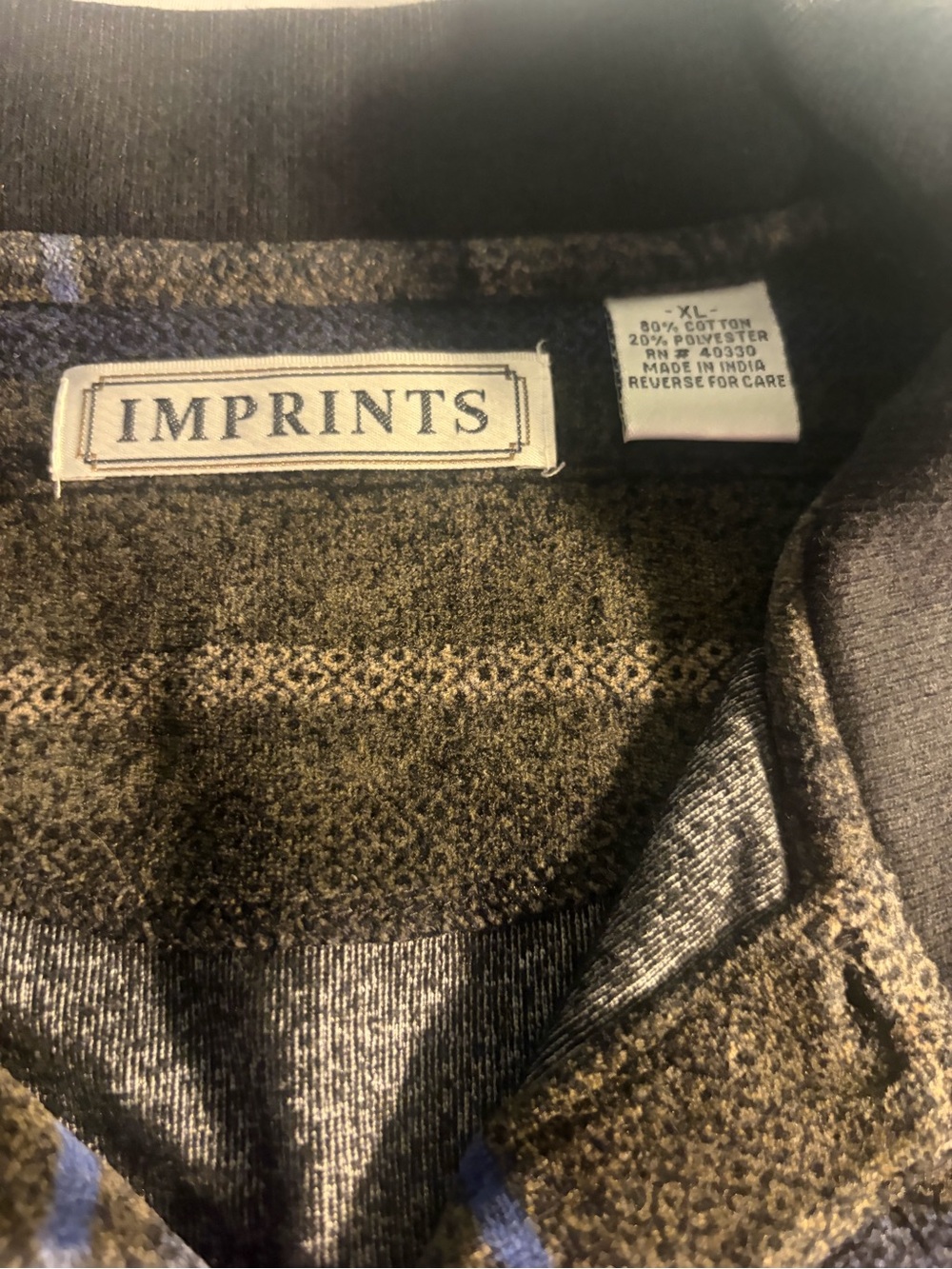 Vintage 1990s Imprints Men's Brown Plaid Sweater - XL